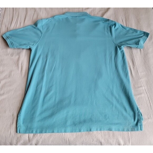Lands End Mens XL Polo Shirt Red Light Blue Solid Cotton Casual USA VTG 90s - Picture 11 of 13